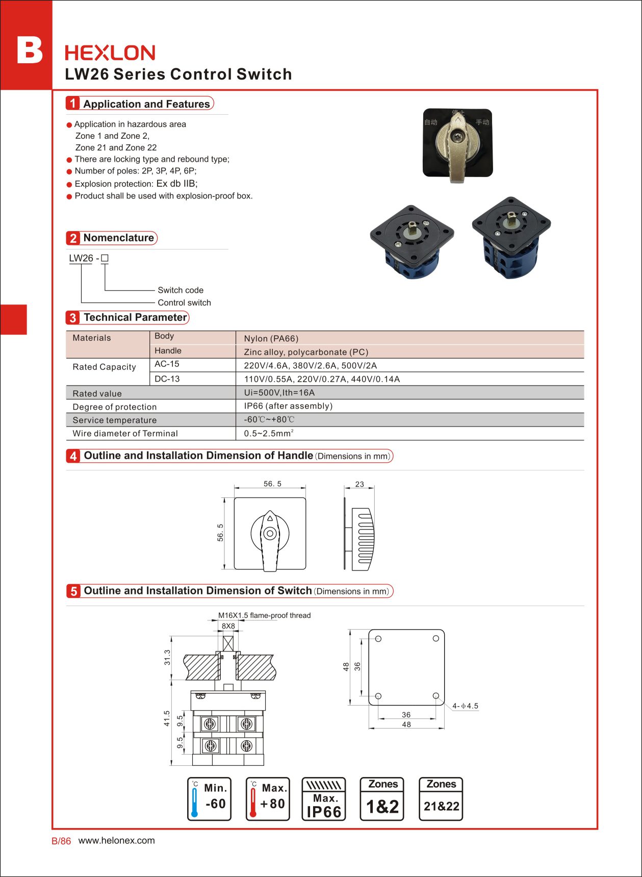 HELON LW26 Series Control Switch - PT. AMB Indonesia